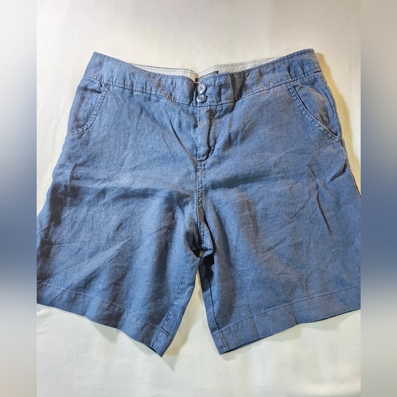 Jones Co Jones New York 100% Linen Navy Blue Shorts Sz 10 - Picture 1 of 8